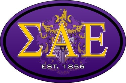 Sigma Alpha Epsilon Color Oval Decal SALE $6.95. - Greek Gear®