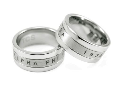 Alpha Phi Omega Tungsten Ring