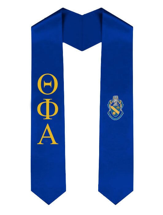 Theta Phi Alpha Greek Lettered Graduation Sash Stole With Crest SALE