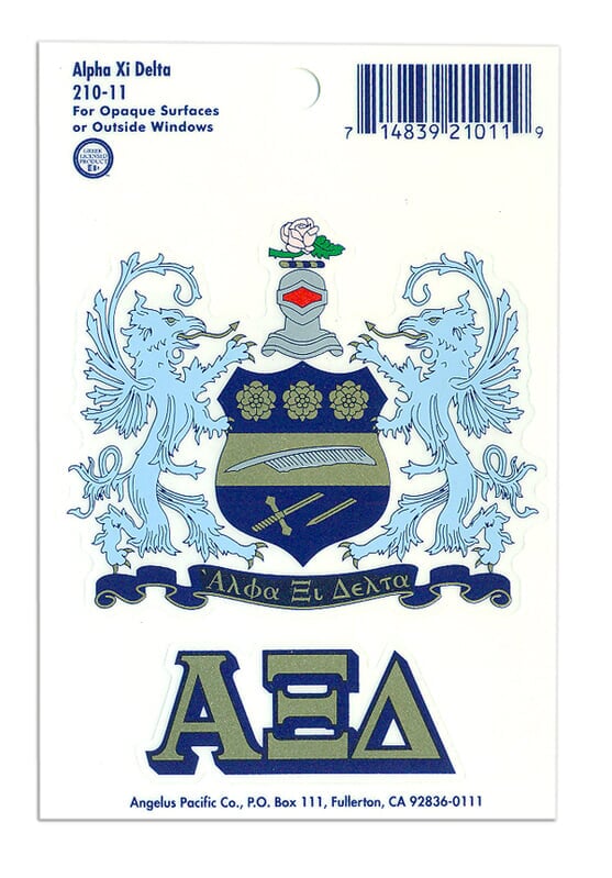 Alpha Xi Delta Crest Shield Decals SALE 4.95. Greek Gear®