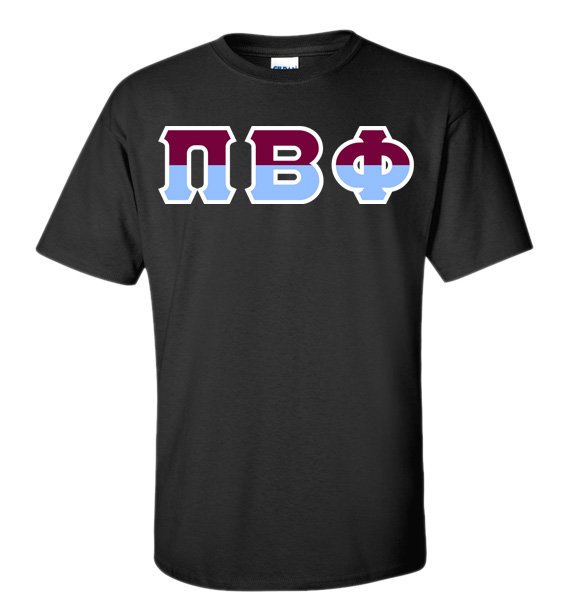 Pi Beta Phi Two Tone Greek Lettered T-Shirt SALE $27.95. - Greek Gear®