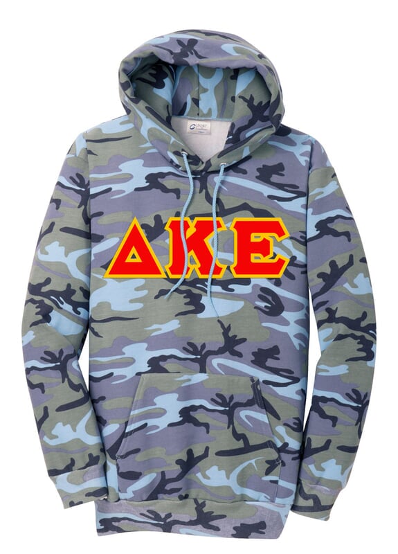 DISCOUNT-Delta Kappa Epsilon Camo Pullover Hooded Sweatshirt SALE $48.95. - Greek GearÂ®