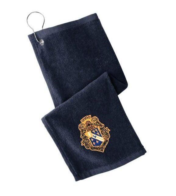 DISCOUNT-Alpha Phi Omega Crest - Shield Golf Towel