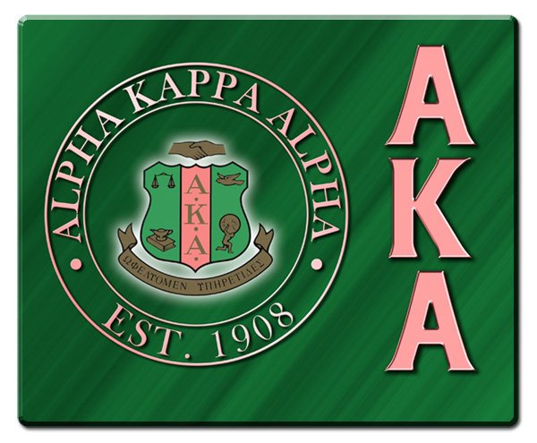 Alpha Kappa Alpha Hard Mousepads - Green with Pink