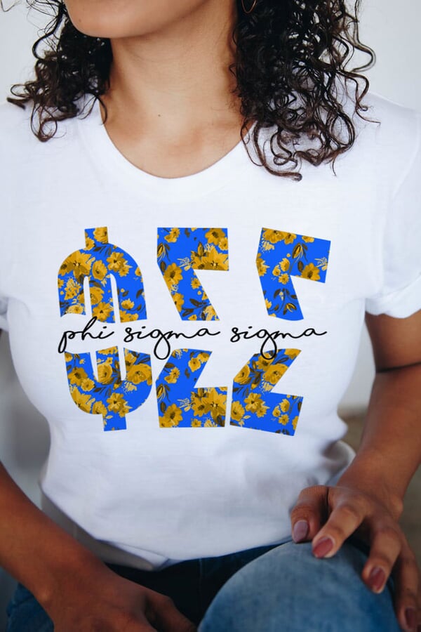phi sigma sigma letter shirts