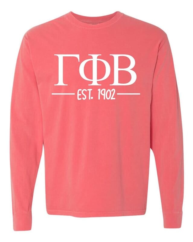 Comfort Colors Custom Greek Letter Long 
