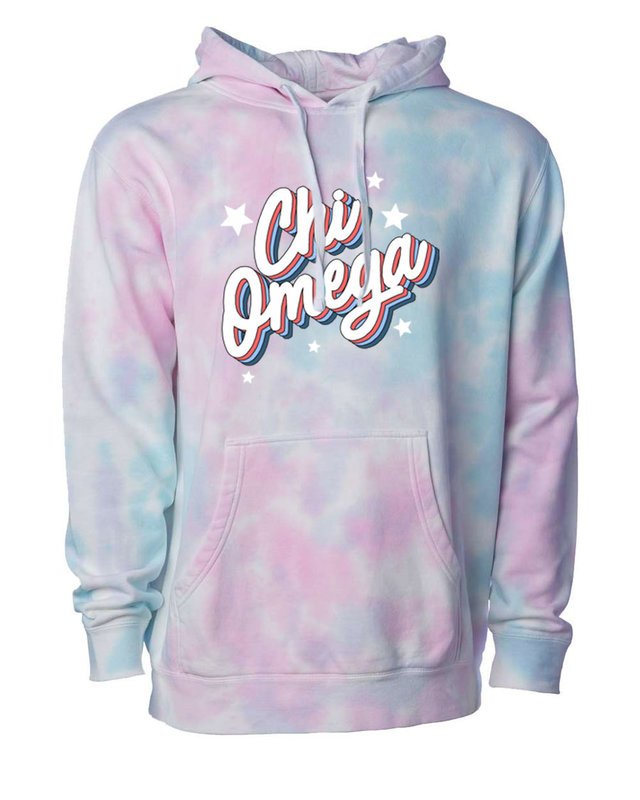 chi omega tie dye sweatshirt