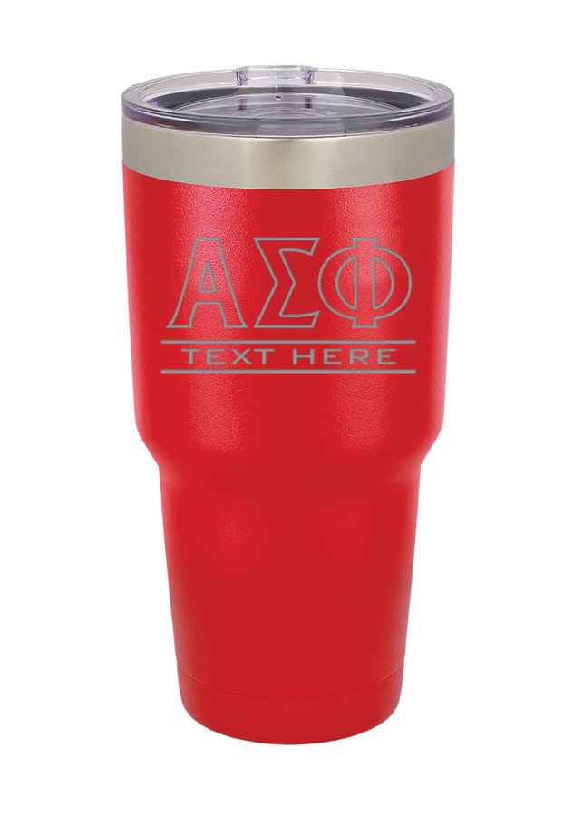 fraternity sorority vacuum insulated tumbler w clear lid 22