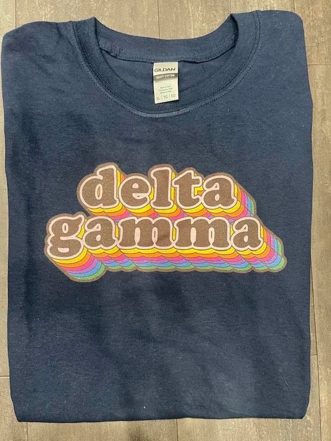 The New Super Savings - Delta Gamma Retro Maya Tee - BLUE