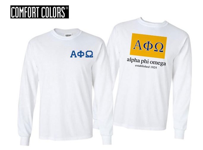 Alpha Phi Omega Flag Long Sleeve T-shirt - Comfort Colors