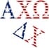 American Flag Greek Letter Sticker Greek Gear