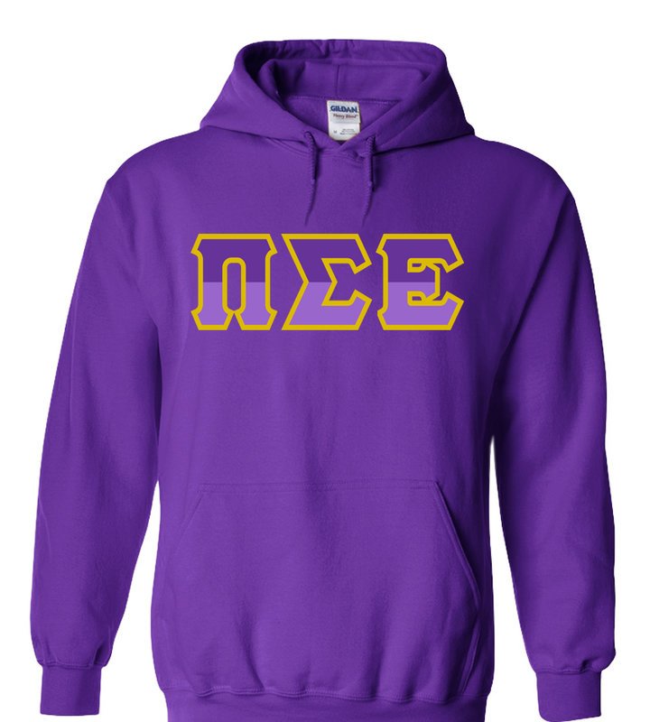 Pi Sigma Epsilon Two Tone Greek Lettered Hooded Sweatshirt
