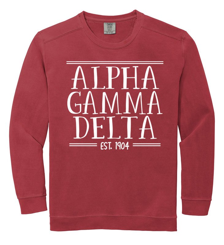 Alpha Gamma Delta Comfort Colors Custom Crewneck Sweatshirt Sale