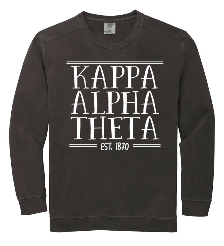 Kappa Alpha Theta Comfort Colors Custom Crewneck Sweatshirt Sale