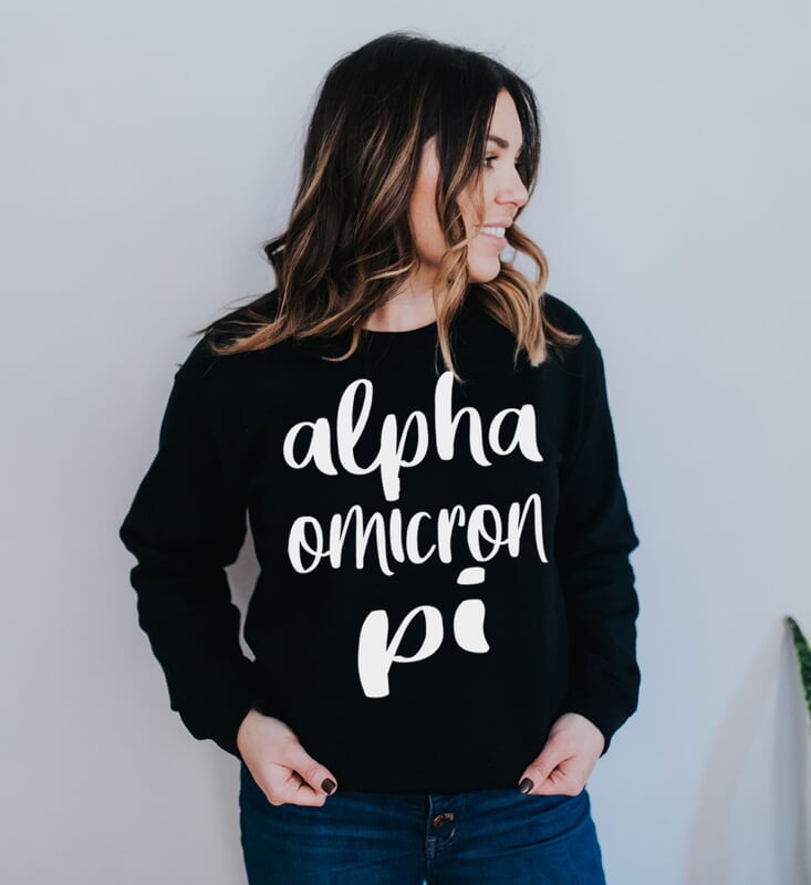 Alpha Omicron Pi Script Crew Sweatshirt 