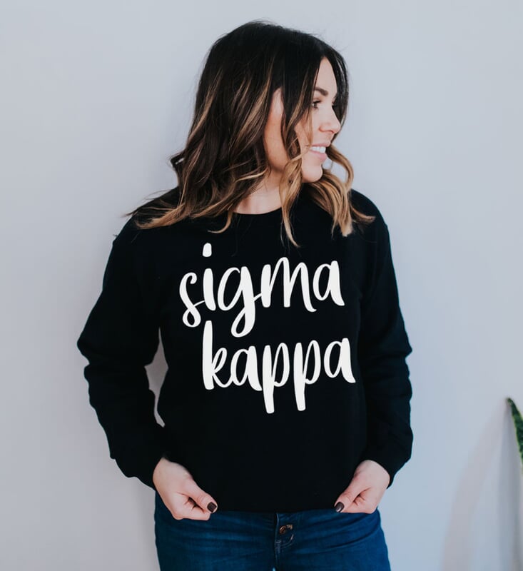 Sigma Kappa Script Crew Sweatshirt SALE 