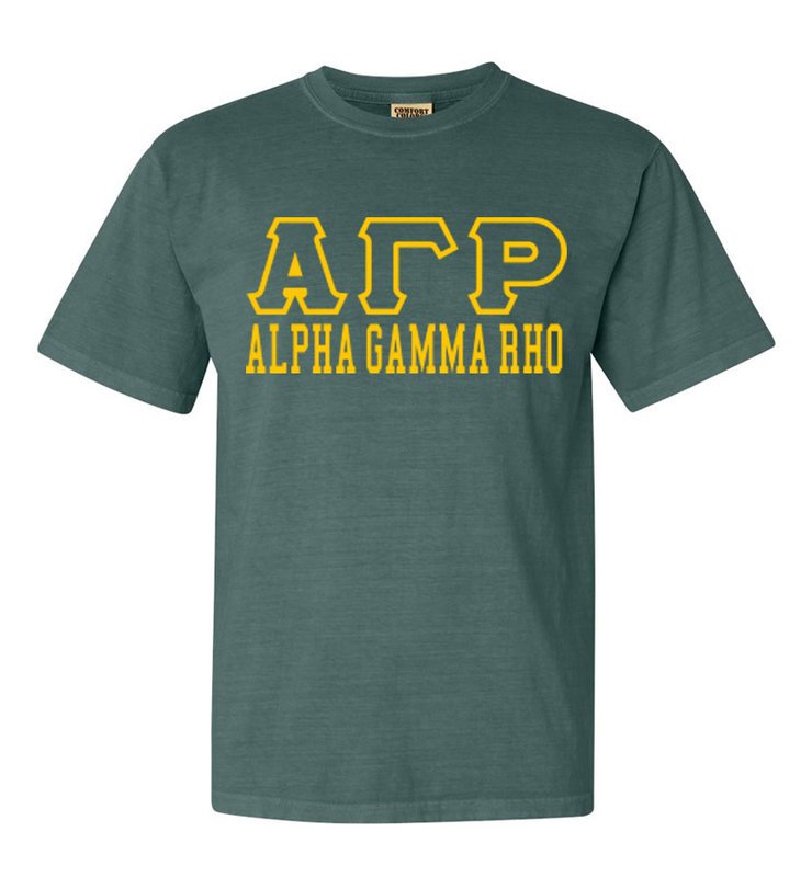 Alpha Gamma Rho Greek Outline Comfort Colors Heavyweight T-shirt Sale 