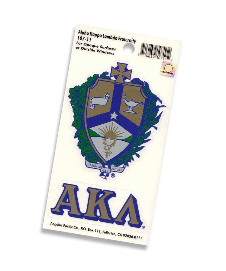 Alpha Kappa Lambda Crest - Shield Decal SALE $4.99. - Greek Gear®