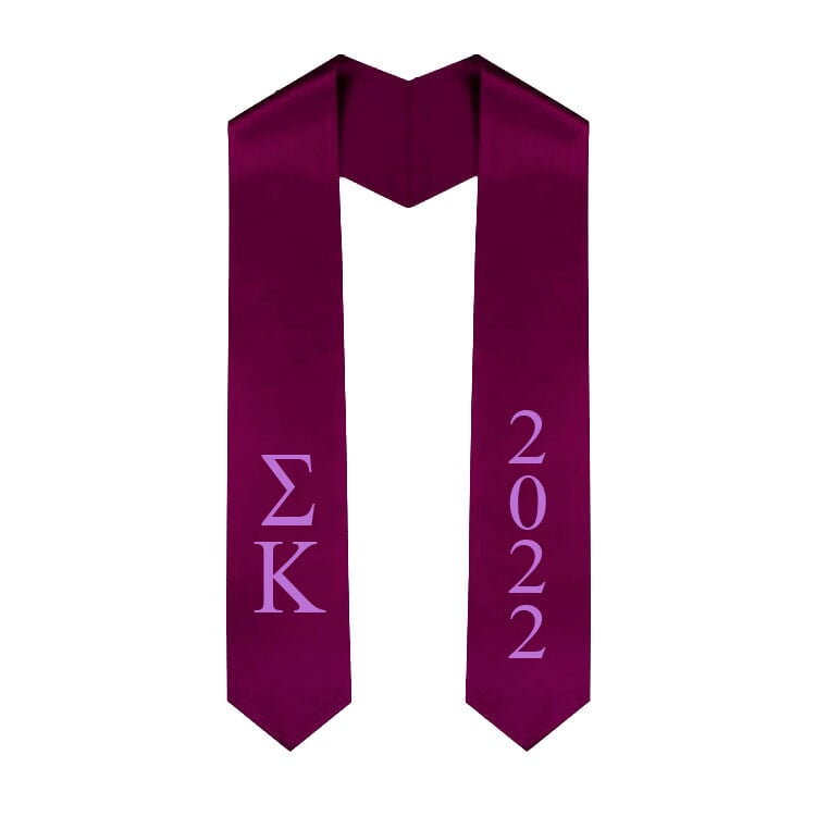 Sigma Kappa Greek Lettered Graduation Sash Stole With Year Best Value