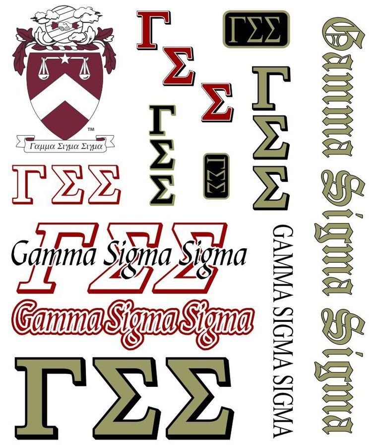 Gamma Sigma Sigma Multi Greek Decal Sticker Sheet Sale 1599 Greek