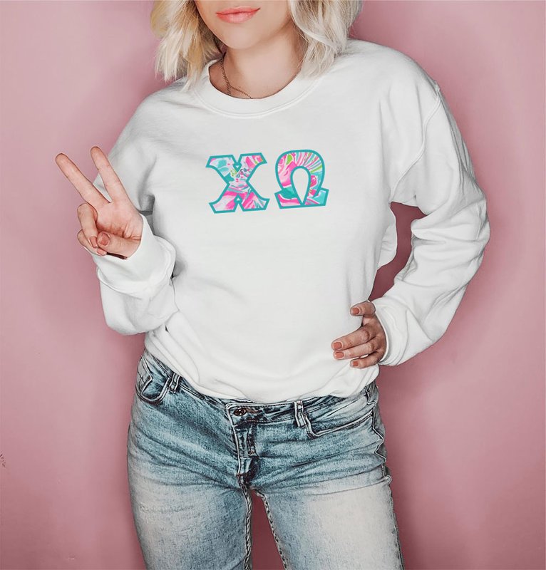 chi omega tie dye sweatshirt