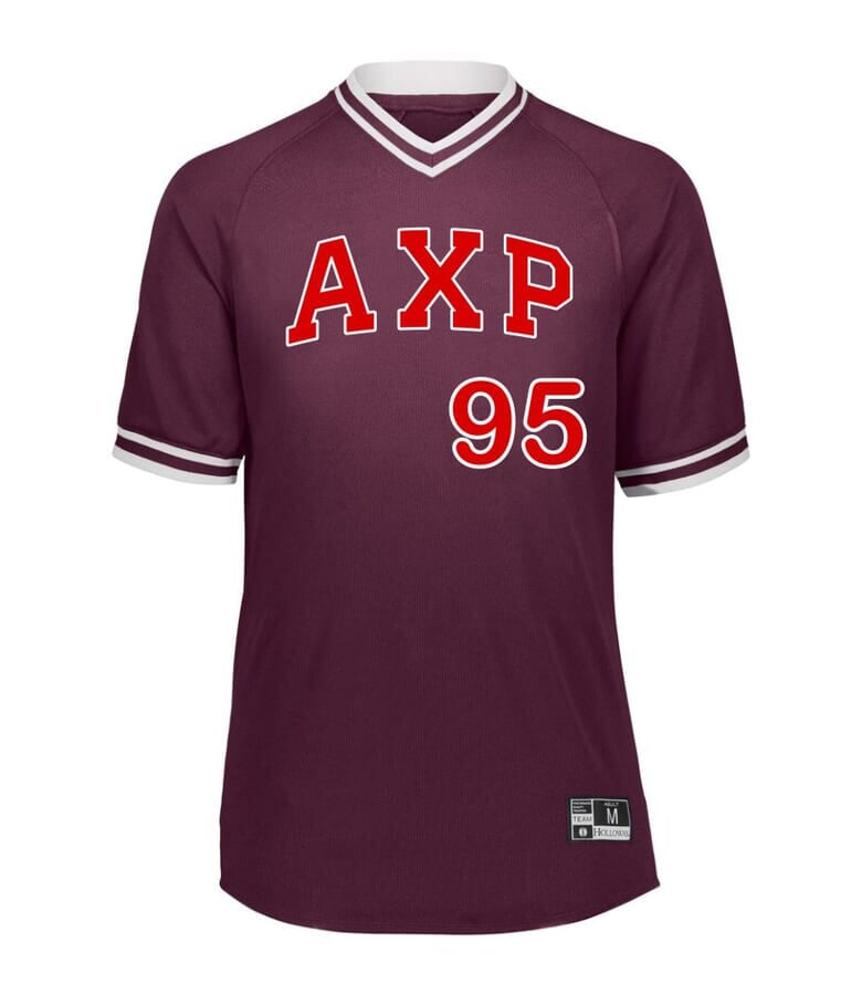Alpha Chi Rho Retro VNeck Baseball Jersey SALE 34.95. Greek Gear®