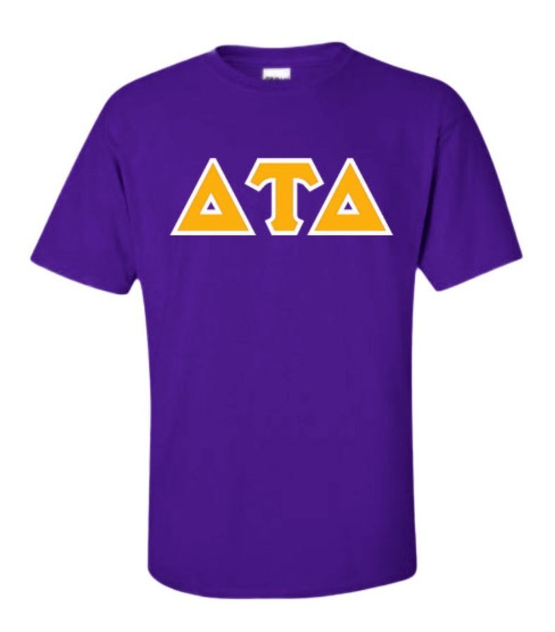 Delta Tau Delta Lettered T-Shirt SALE $27.95. - Greek Gear®