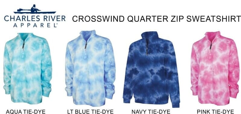 tie dye quarter zip sweatshirt