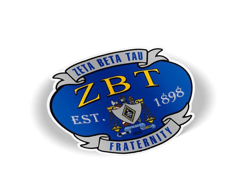 Zeta Beta Tau Banner Crest Shield Decal Sale 695 Greek Gear®