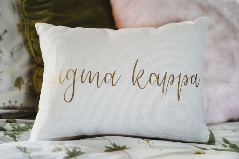 Sigma Kappa Gold Imprint Throw Pillow