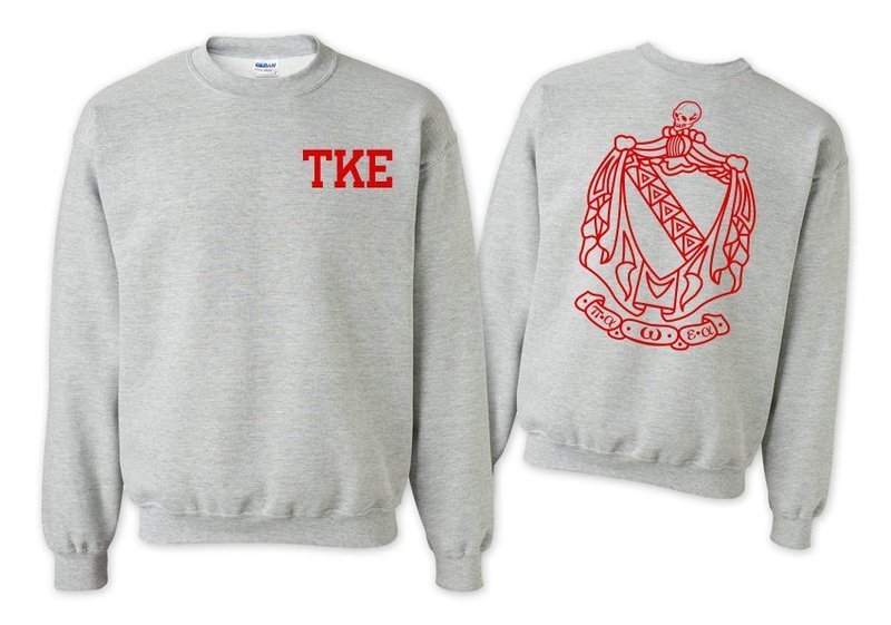 Tau Kappa Epsilon World Famous Crest - Shield Printed Crewneck Sweatshirt