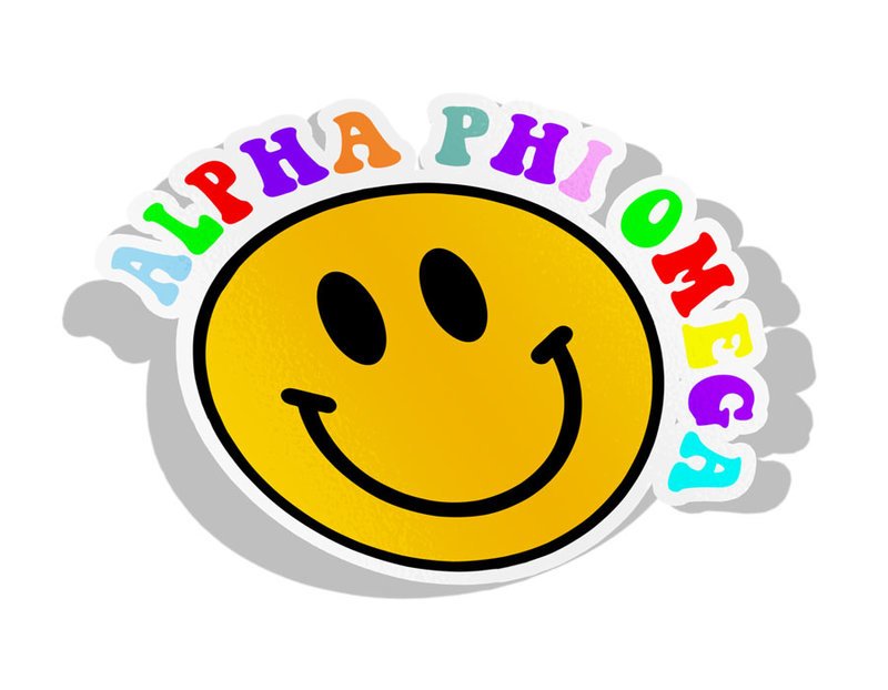 Alpha Phi Omega Smiley Face Decal Sticker