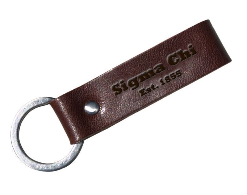 Leather Sigma Chi Strap  Keychain - Limited Edition