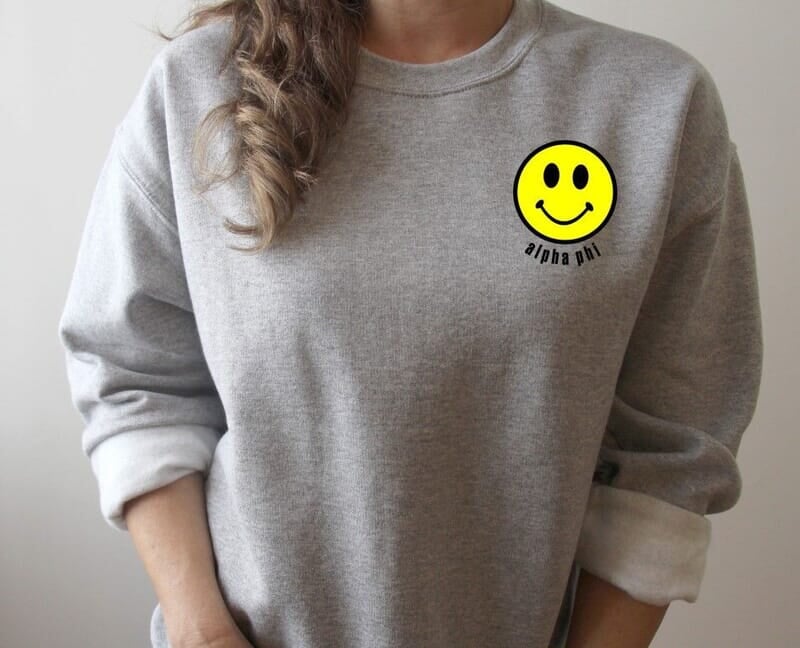 smiley face crewneck
