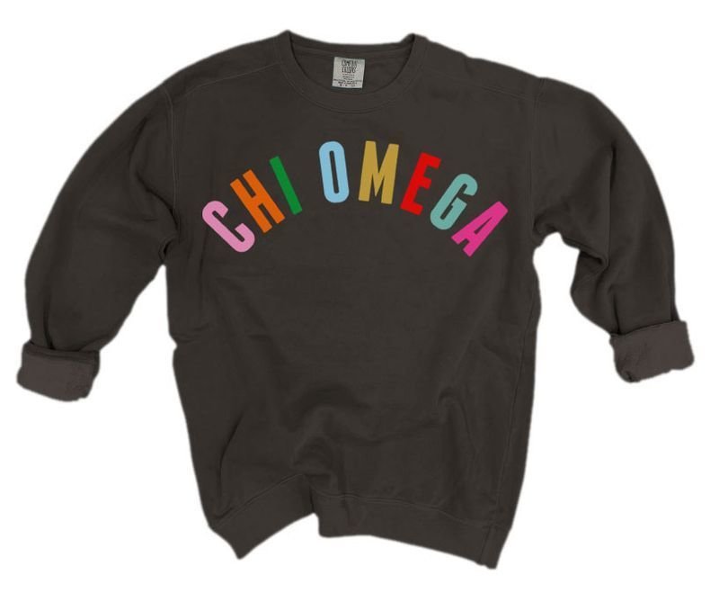 rainbow crew neck sweater