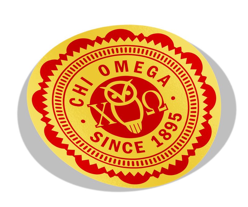 Chi Omega 5" Sorority Seal Bumper Sticker