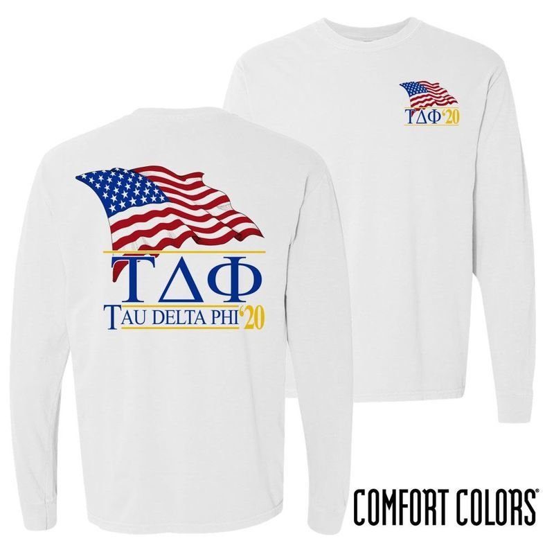 Tau Delta Phi Patriot Long Sleeve T-shirt - Comfort Colors