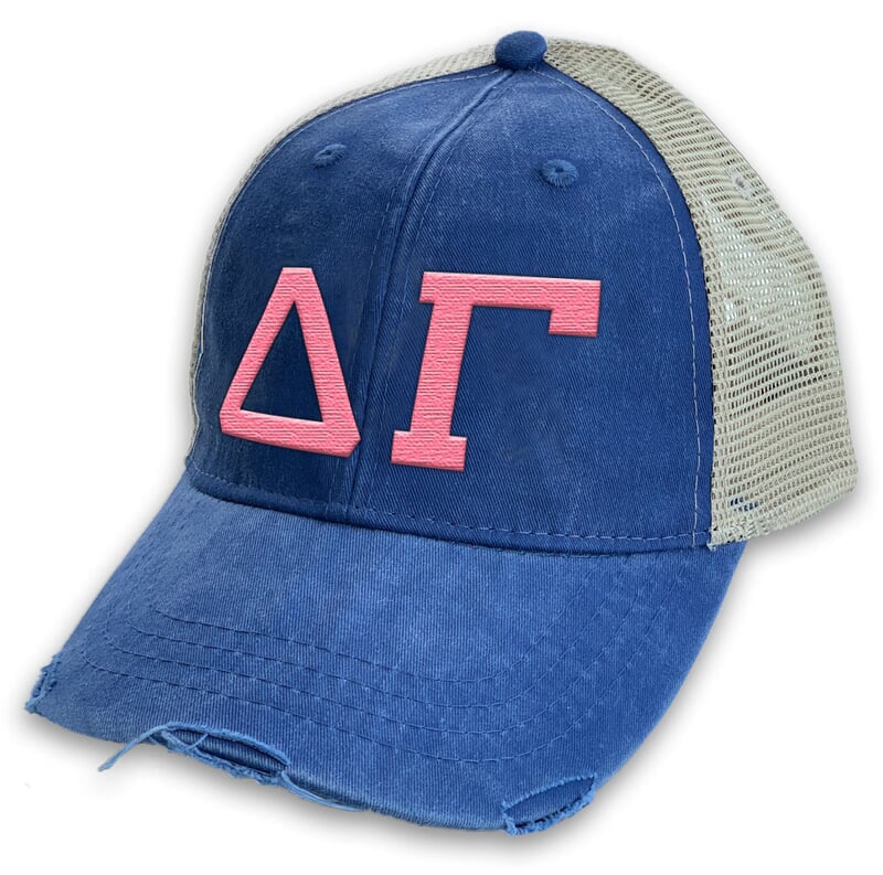 Delta Gamma Distressed Trucker Hat SALE 21.95. Greek Gear®