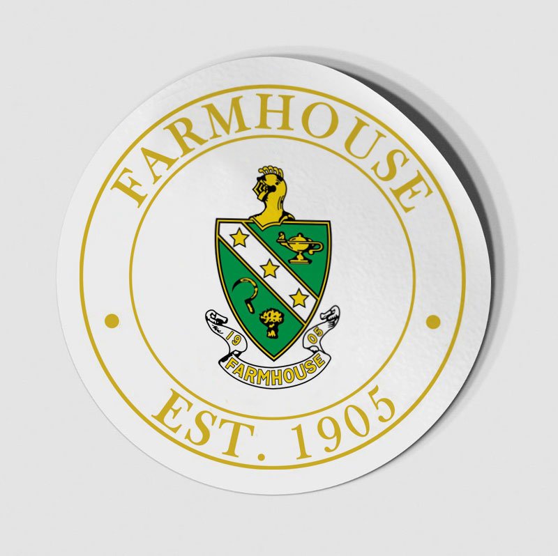 FarmHouse Fraternity Circle Crest - Shield Decal SALE $6.95. - Greek Gear®