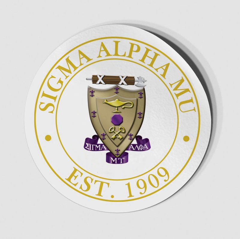 Sigma Alpha Mu Circle Crest - Shield Decal SALE $6.95. - Greek Gear®