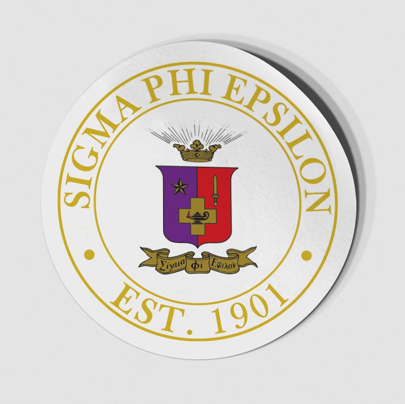 Sigma Phi Epsilon Circle Crest - Shield Decal SALE $6.95. - Greek Gear®