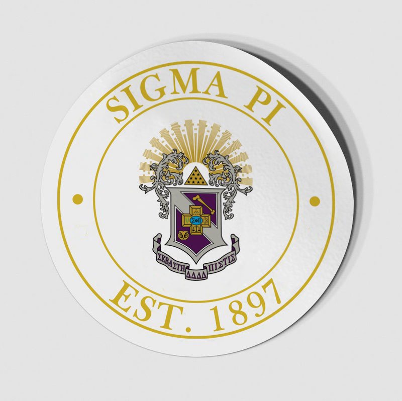 Sigma Pi Circle Crest - Shield Decal SALE $6.95. - Greek Gear®