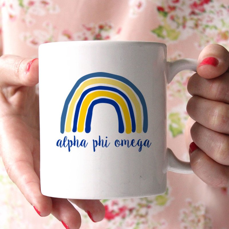 Alpha Phi Omega Rainbow Coffee Mug
