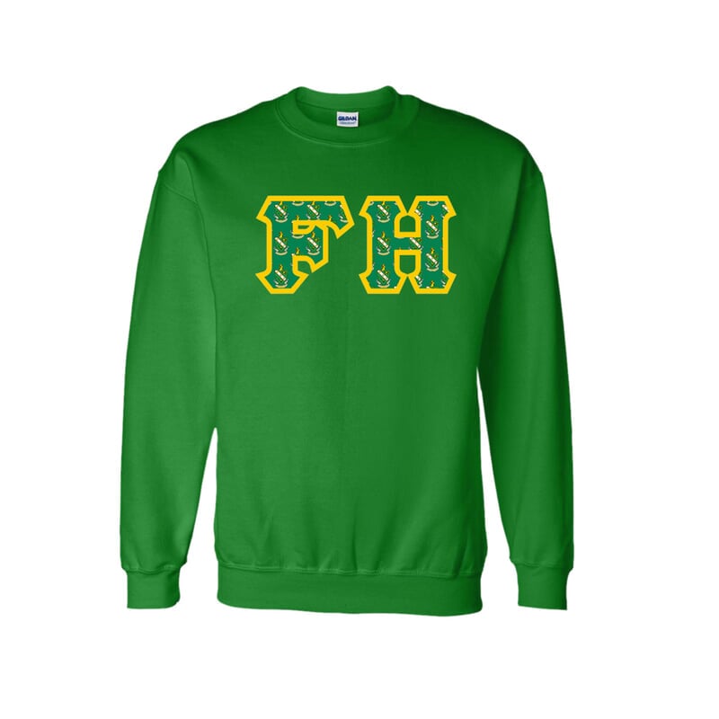 Farmhouse Fraternity Crest Shield Twill Letter Crewneck Sweatshirt Sale 37 95 Greek Gear