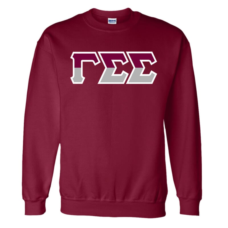 Gamma Sigma Sigma Two Tone Greek Lettered Crewneck Sweatshirt Sale 32 95 Greek Gear