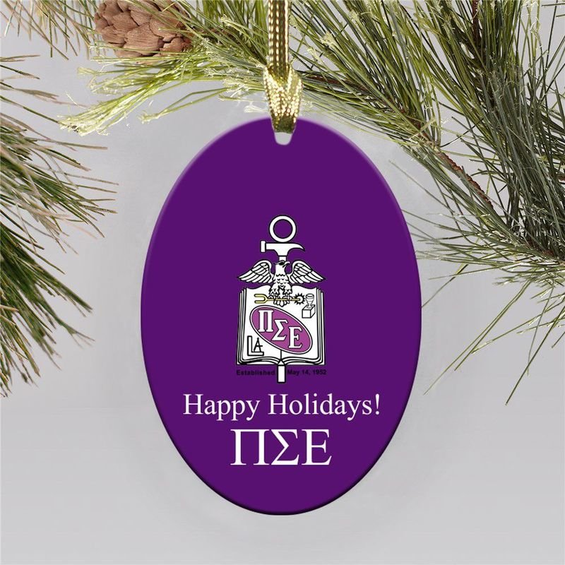 Pi Sigma Epsilon Holiday Crest Oval Ornament