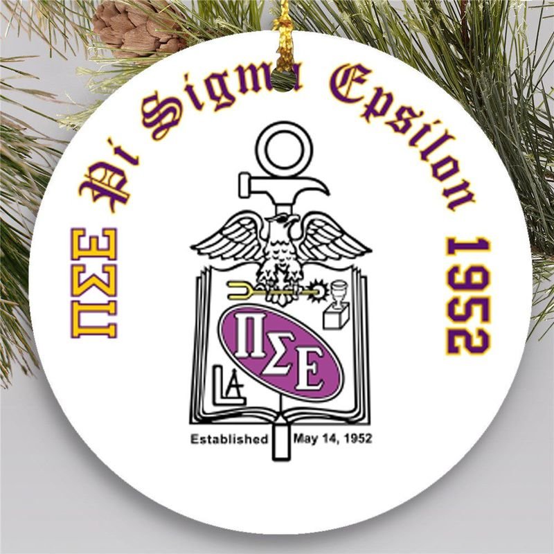 Pi Sigma Epsilon Round Christmas Shield Ornament