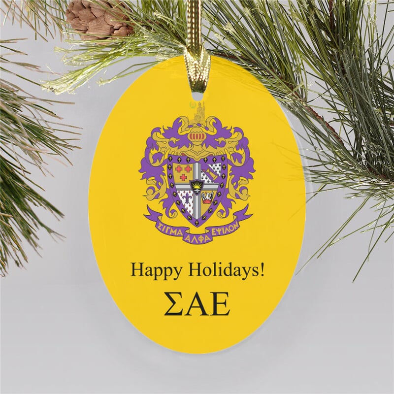 Sigma Alpha Epsilon Holiday Color Crest Shield Ornament SALE 15.99