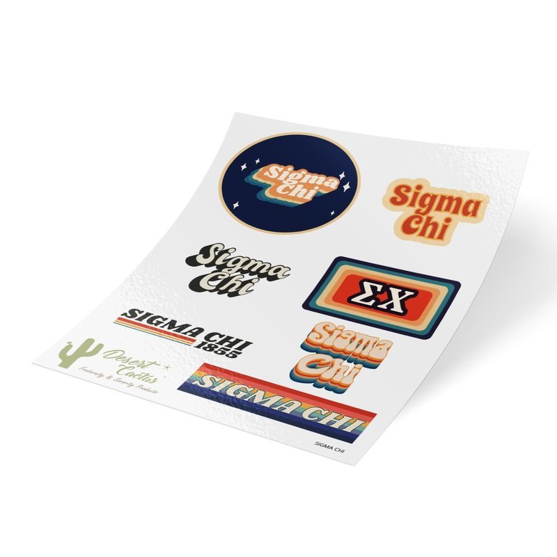 Sigma Chi 70's Sticker Sheet