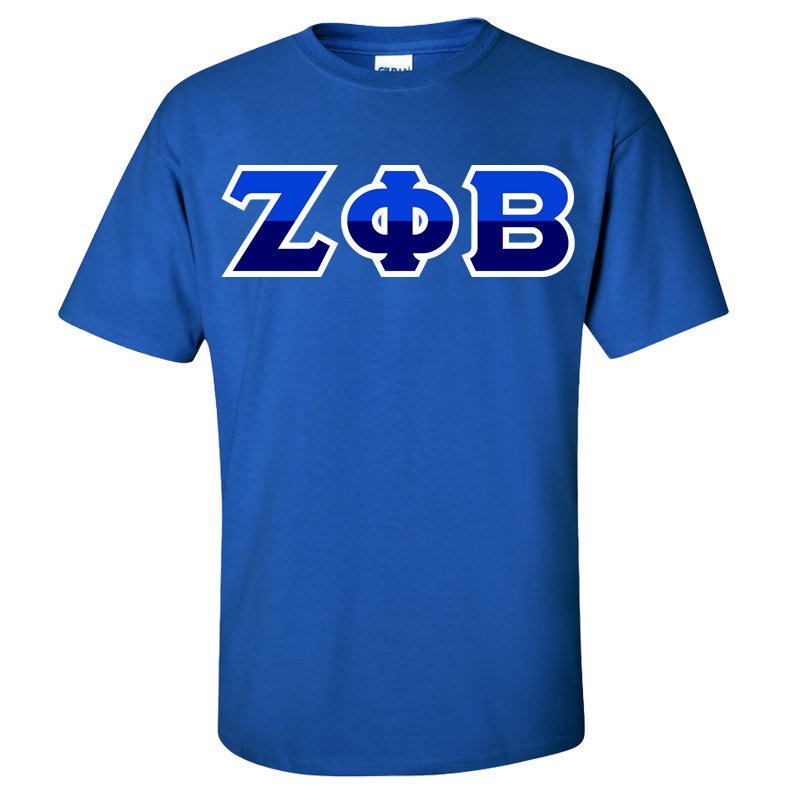 Zeta Phi Beta Two Tone Greek Lettered T-Shirt SALE $22.95. - Greek Gear®